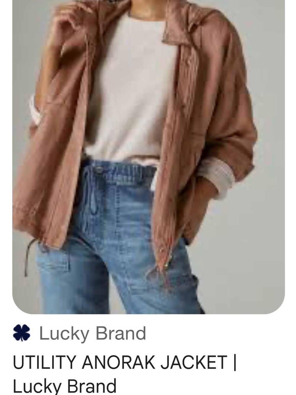 Lucky Brand Utility Jacket in Dusty Rose Brown